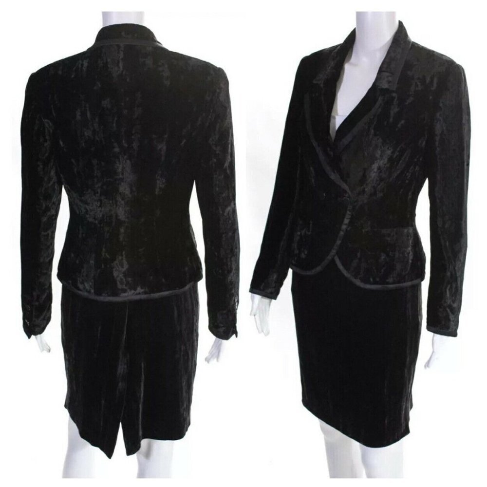 VTG Renato Nucci Paris Velvet 2-Piece Suit Blazer Set Silk Blend​​​​